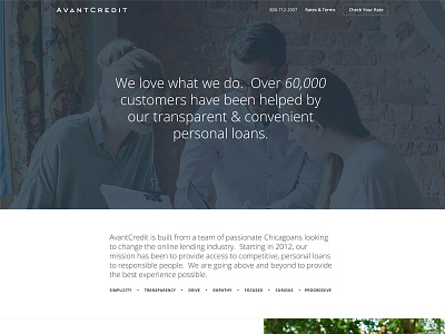 New! About Us Page about avantcredit us web