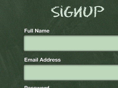 Signup Chalkboard chalkboard signup ui