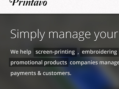 New Printavo Page landing page printavo ui web