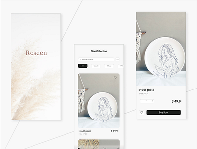 Roseen store app branding ui uidesign