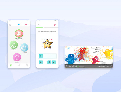 Kids english learning app app design ui uidesign ux