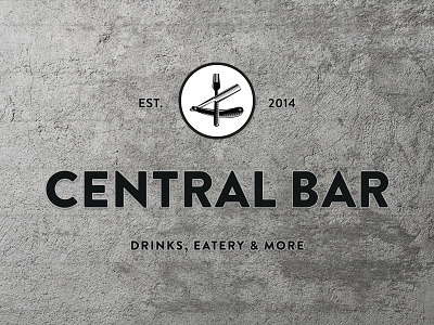 Central Bar Logo branding central bar fork identity logo mark odessa pashkov razor restaurant symbol vvorth
