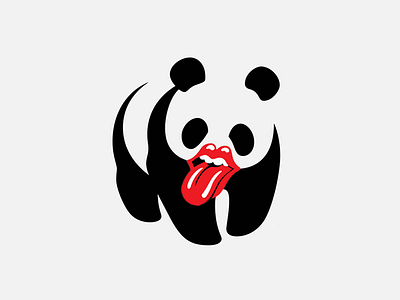 Jagger. Rolling Stones + WWF branding draft idea jagger logo mark panda pashkov rolling stones sketch symbol wwf