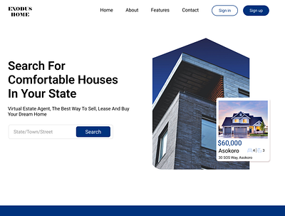 Real estate Landing page ui