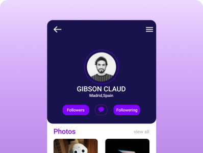 Profile Page app design ui uiux