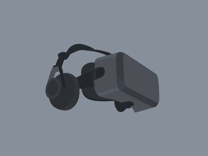 Flat Virtual Reality headset animation animation clean flat line line art minimal oculus vector virtual reality vr