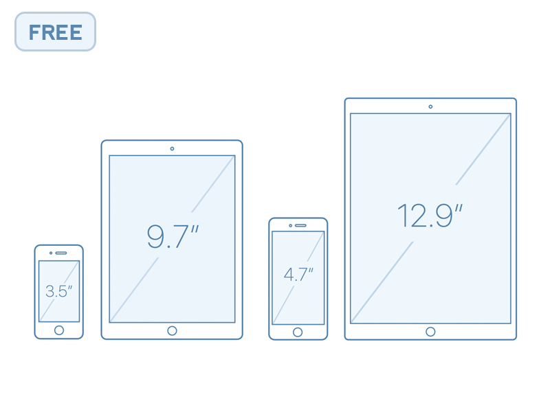 iPhone + iPhone Outline Mocks