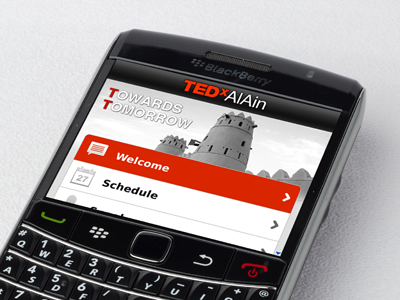 TEDxAl'Ain Homescreen alain app blackberry interface ted tedx ui