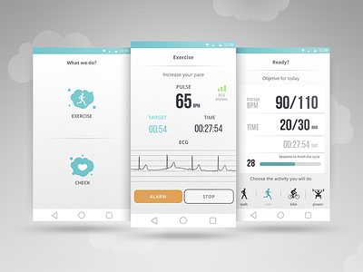 Nuubo app check concept ecg exercise health heart medical sport ui ux