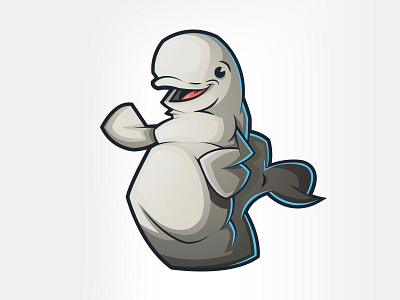 Beluga Character Design animal beluga character design illustration kids nature sea