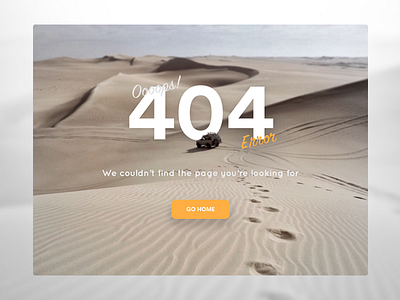 Daily UI #5 Error 404 Travels car desert error home travels ui ux web