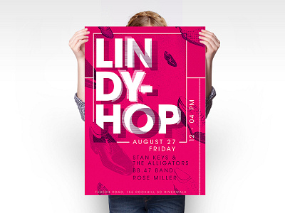 Lindy-hop event poster (prop) dance event graphic lindyhop party pink poster swing