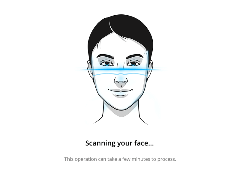 Face Scanner Load Animation animation charge face health load loader medical scan skin