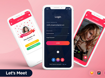 Let's Meet animation app branding design graphic design illustration logo typography ui ux vector