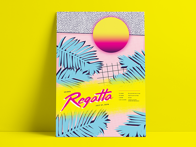 🕶🌞IDEO Regatta Branding 🌞🕶 80s bright miami vice poster retro