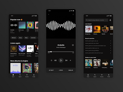 Music player app app ui ux