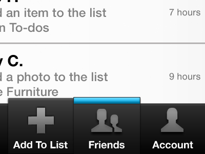 Tab Bar Active app ios item list