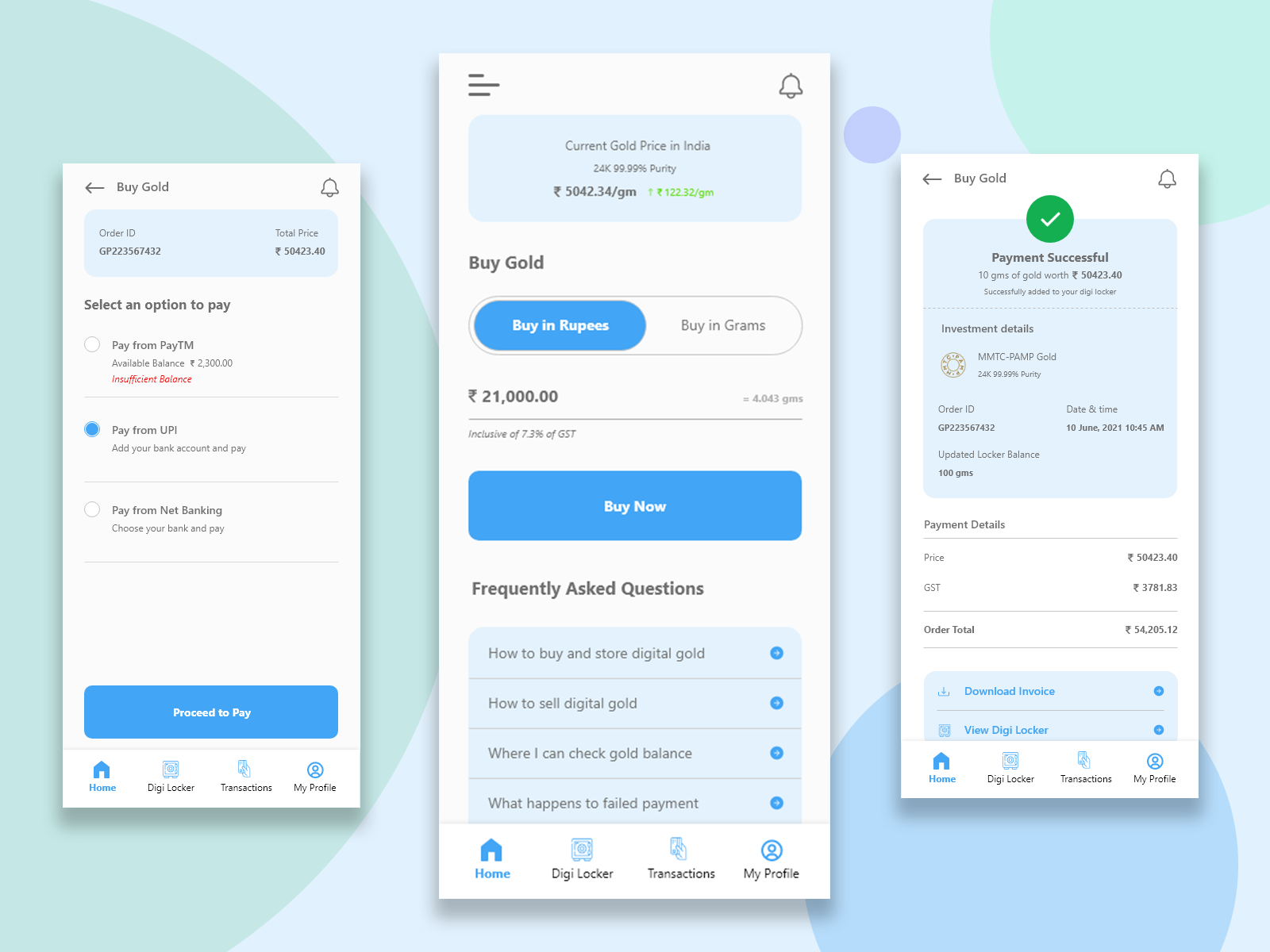 Gold Brokerage Mobile App by Saurabh Kumar on Dribbble