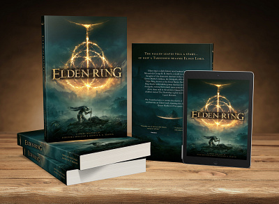 Elden Ring Book Cover book branding cover design elden ring games gaming graphic design illustration mockup typography ui uiux ux