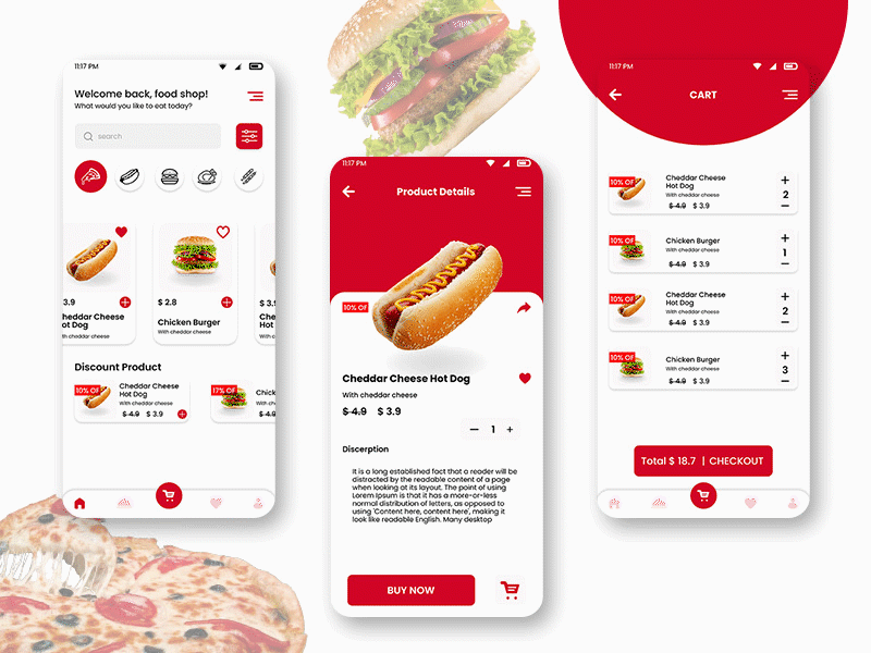 Food App UI Design app ui design food app foodapp online food ui uiux