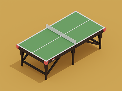Low Poly Table Tennis Table