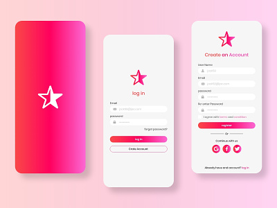 Login/Register UI Concept appdesign branding design graphic design register signin ui ux warmup