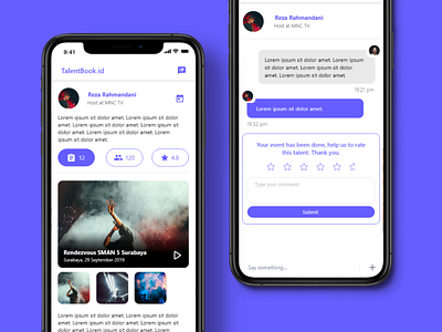 TalentBook Mobile App UI