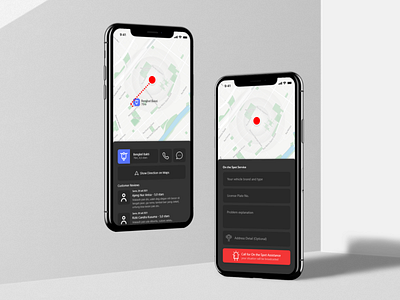 Emergency Road Assistance Mobile App UI