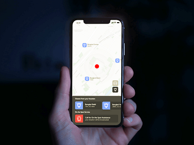 Emergency Road Assistance Mobile App UI