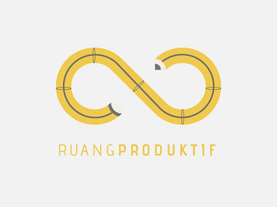 Ruang Produktif Logo branding design flat icon logo minimalist pencil productive stationary symbol vector yellow