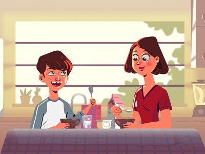 Breakfast commercial illustration