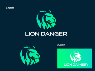 Lion Danger l Modern Logo Design blockchain branding gradient icon identity lettering lion danger logo modern logo