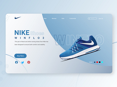 Nike Web Banner/ Web UI Design branding design ui ui ux web banner web ui website design