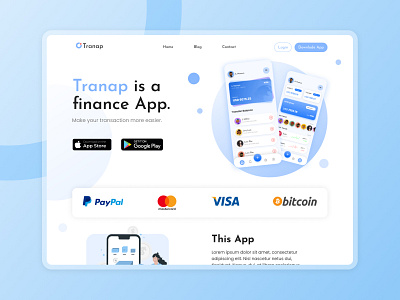 Finance App Website UI Design