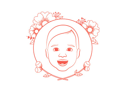 Aria's 1st Birthday baby birthday flowers illustration invitation