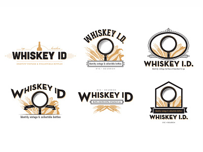Whiskey ID Logo bourbon logo magnifying glass rye vector whiskey