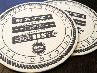 Letterpressed coasters coaster design letterpress wedding