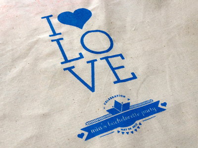 I Heart Love design screen print