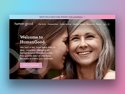Human Good adobe xd gradients invision ui ux web design websites