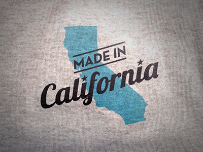 Made In California baby clothes design print