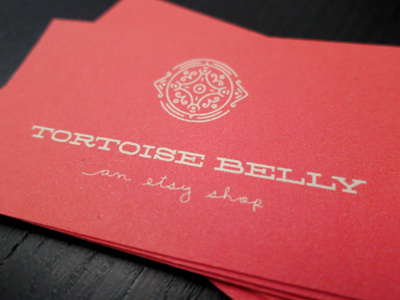 Tortoise Belly business card design etsy fake print silver tortoise belly