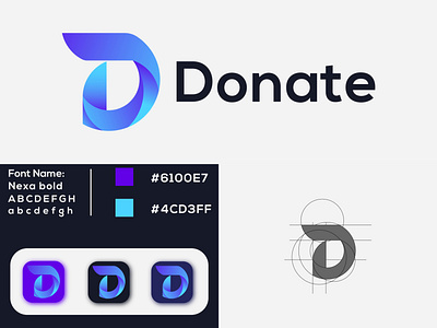 "Donate" Monogram logo design concept-Logo Design -Modern logo