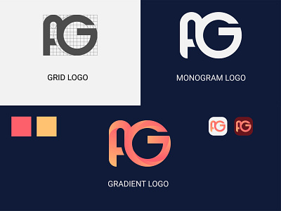 "AG" Modern logo design concept-Logo Design -Monogram logo