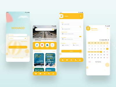 WANAGO // Travel App design mobile app travel app ui