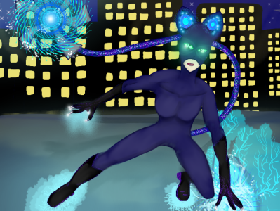 Cyber Catwoman catwoman character cyber design digital design ibis paint illustration paint painting