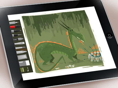 Dragon lair- concept sketch in ipad concept draft dragon ipad lair paint rough sketch warriros