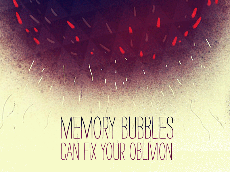 Memory Bubbles airbrush character creature illustration ipad mystery