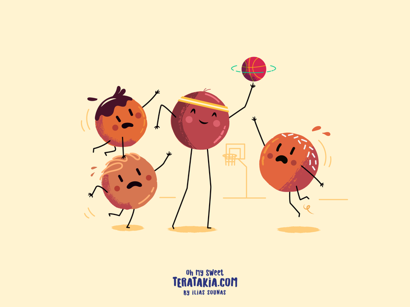 :::Teratakia Chocoballs Basketball::: basketball character character design characters chocolate funny happy illustration monster monsters vector vectorart