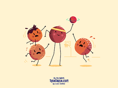 :::Teratakia Chocoballs Basketball::: basketball character character design characters chocolate funny happy illustration monster monsters vector vectorart