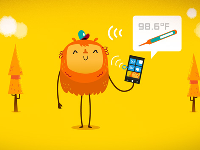 Windows Phone character character design. illustration concept funny mobile phone windows